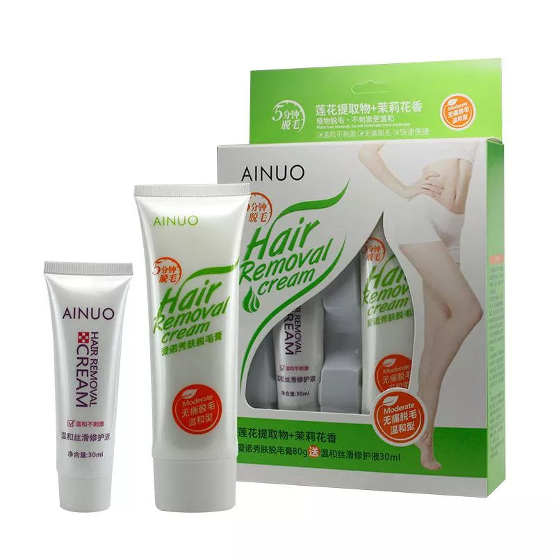 植物防敏－爱诺秀肤脱毛膏+温和丝滑修护液